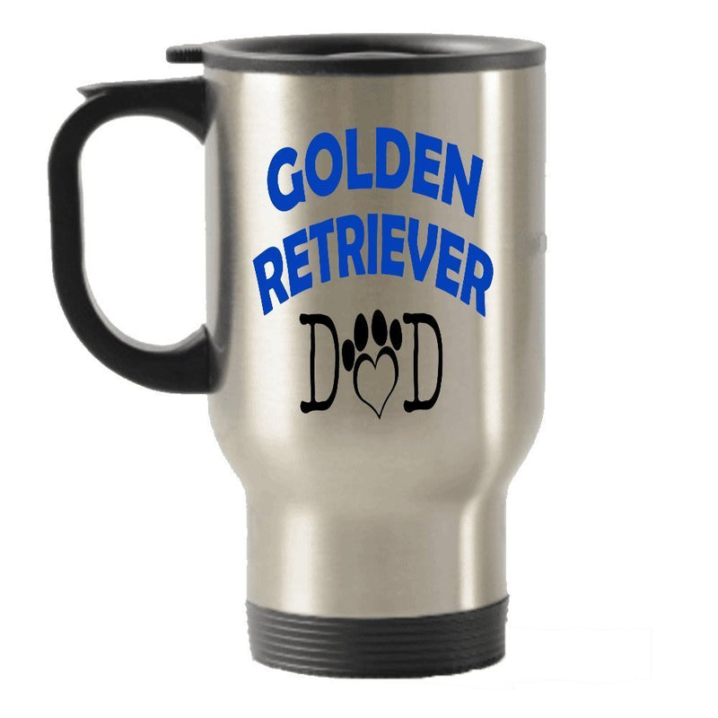 Golden Retriever Papa et Maman Chien Idée de cadeau de voyage en acier inoxydable isotherme gobelets Mug Dad