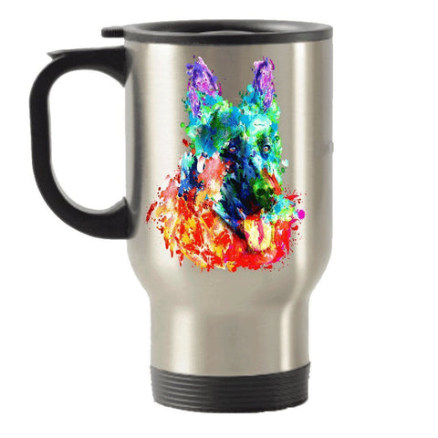 Colorful German shepherd dog lover