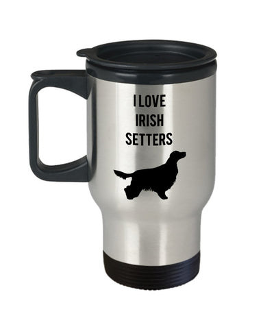 Irish Setter Coffee Travel Mug - I Love Irish Setter Mugs - Irish Setter Dog Mug - Funny Tea Hot Cocoa Coffee Insulated Tumbler - Novelty Birthday Gif