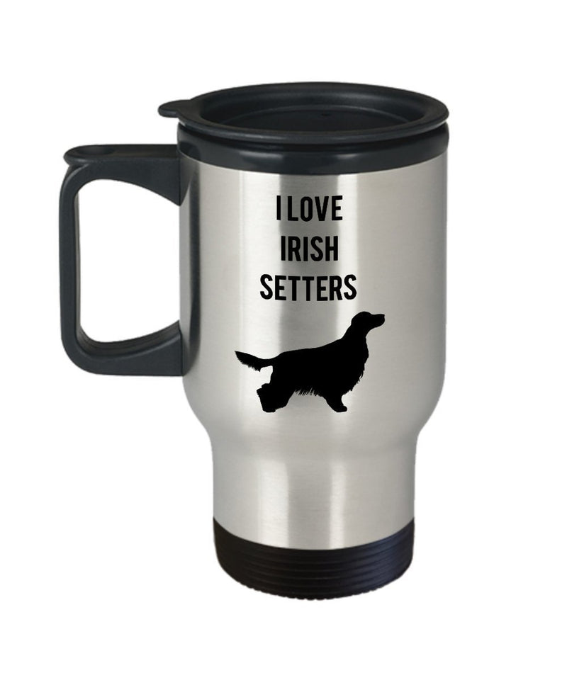 Irish Setter Coffee Travel Mug - I Love Irish Setter Mugs - Irish Setter Dog Mug - Funny Tea Hot Cocoa Coffee Insulated Tumbler - Novelty Birthday Gif