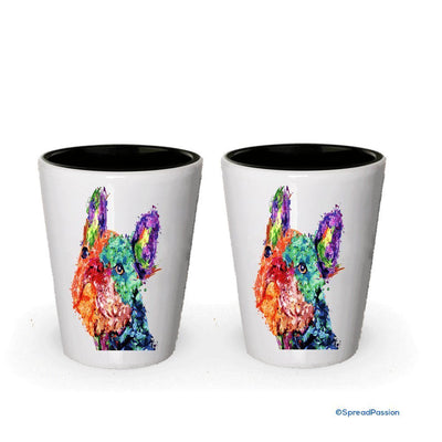 Multicolor French Bulldog Shot Glass- Dog Shot Glasses (6)