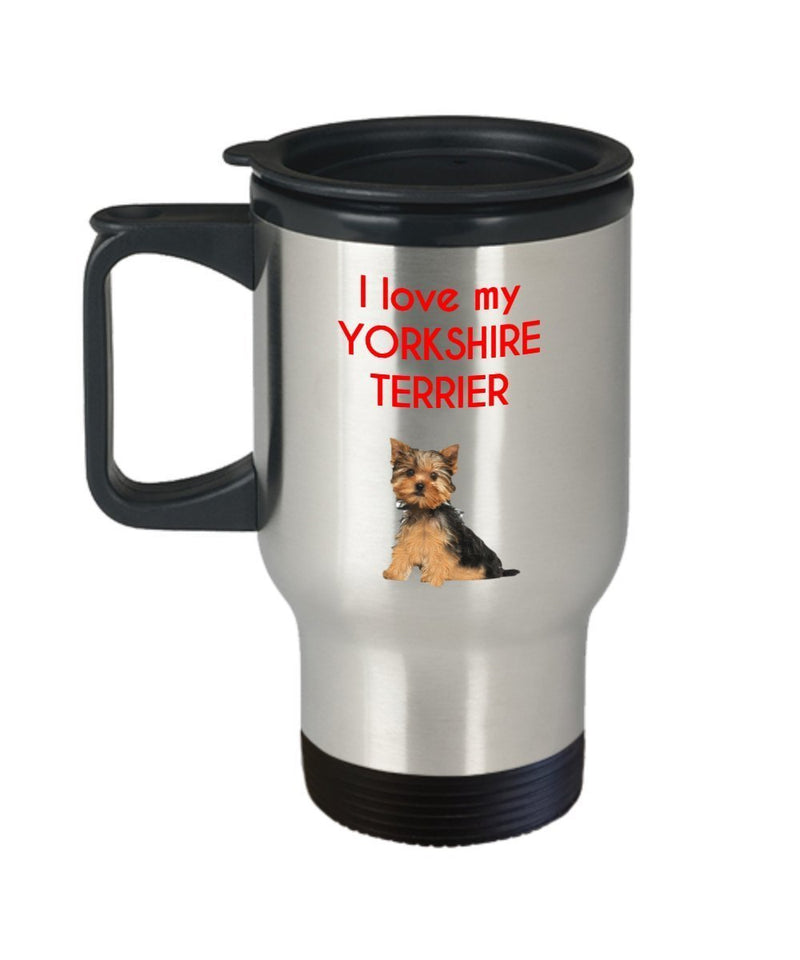 Yorkshire Terrier Travel Mug - Funny Tea Insulated Tumbler - Novelty Birthday Christmas Anniversary Gag Gifts Idea