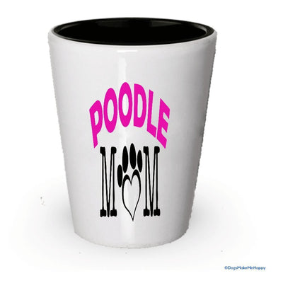 Poodle Dad and Mom Shot Glass - Gifts for Poodle Couple (4, Couple)
