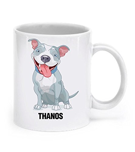 Personalized pit bull mug