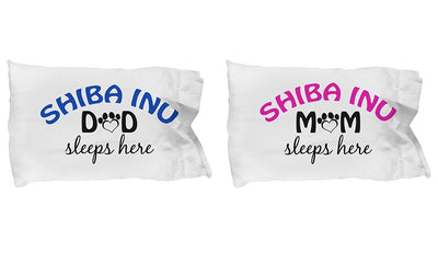 DogsMakeMeHappy Shiba Inu Mom and Dad Pillowcases (Mom)