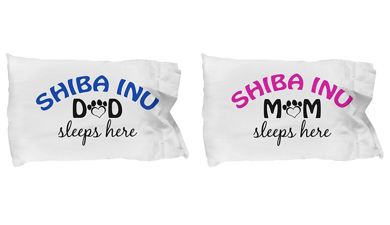 DogsMakeMeHappy Shiba Inu Mom and Dad Pillowcases (Mom)