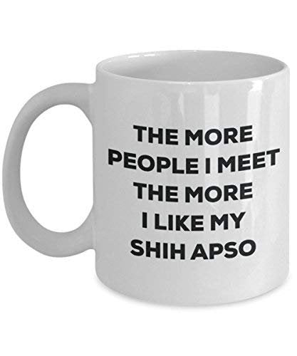 The more people i meet the more i Like My Shih apso mug – Funny Coffee Cup – Christmas Dog Lover cute GAG regalo idea 15oz Infradito colorati estivi, con finte perline