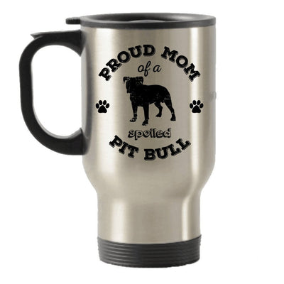 Proud mom of a Spoiled Pit Bull Dog Lover gift idea (Black)