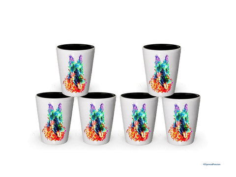 Multicolor German Shepard Shot Glass- Dog Shot Glasses (1)