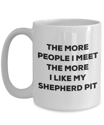The more people i meet the more i Like My Shepherd Pit mug – Funny Coffee Cup – Christmas Dog Lover cute GAG regalo idea 11oz Infradito colorati estivi, con finte perline