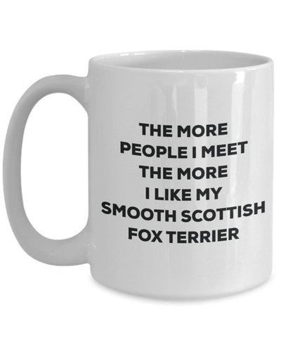 The more people i meet the more i Like My Scottish liscio Fox terrier mug – Funny Coffee Cup – Christmas Dog Lover cute GAG regalo idea 15oz Infradito colorati estivi, con finte perline