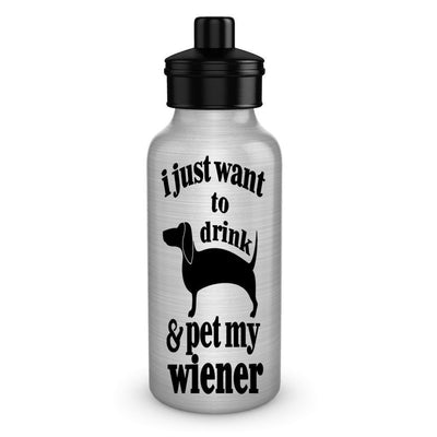DogsMakeMeHappy I just want to drink and pet my Wiener water bottles gifts idea