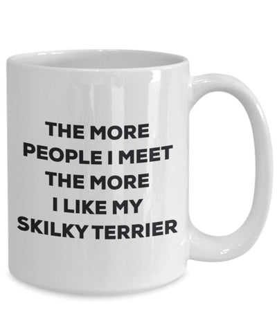 The more people i meet the more i Like My Skilky terrier mug – Funny Coffee Cup – Christmas Dog Lover cute GAG regalo idea 15oz Infradito colorati estivi, con finte perline