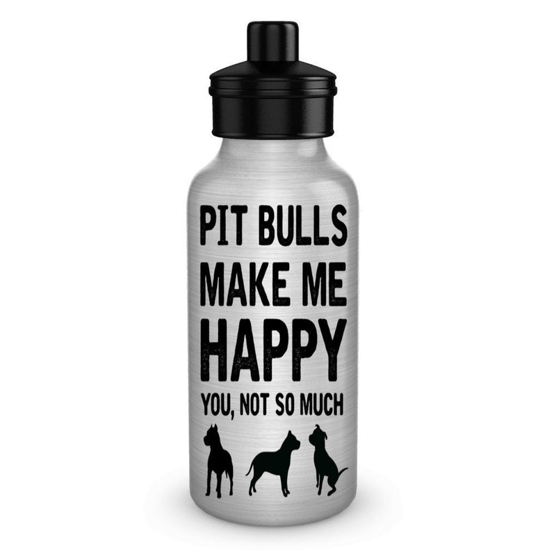 Pit Bulls make me happy dog lover water bottles