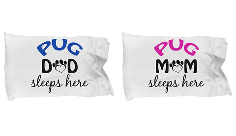 Pug Mom and Dad Pillowcases (Couple)
