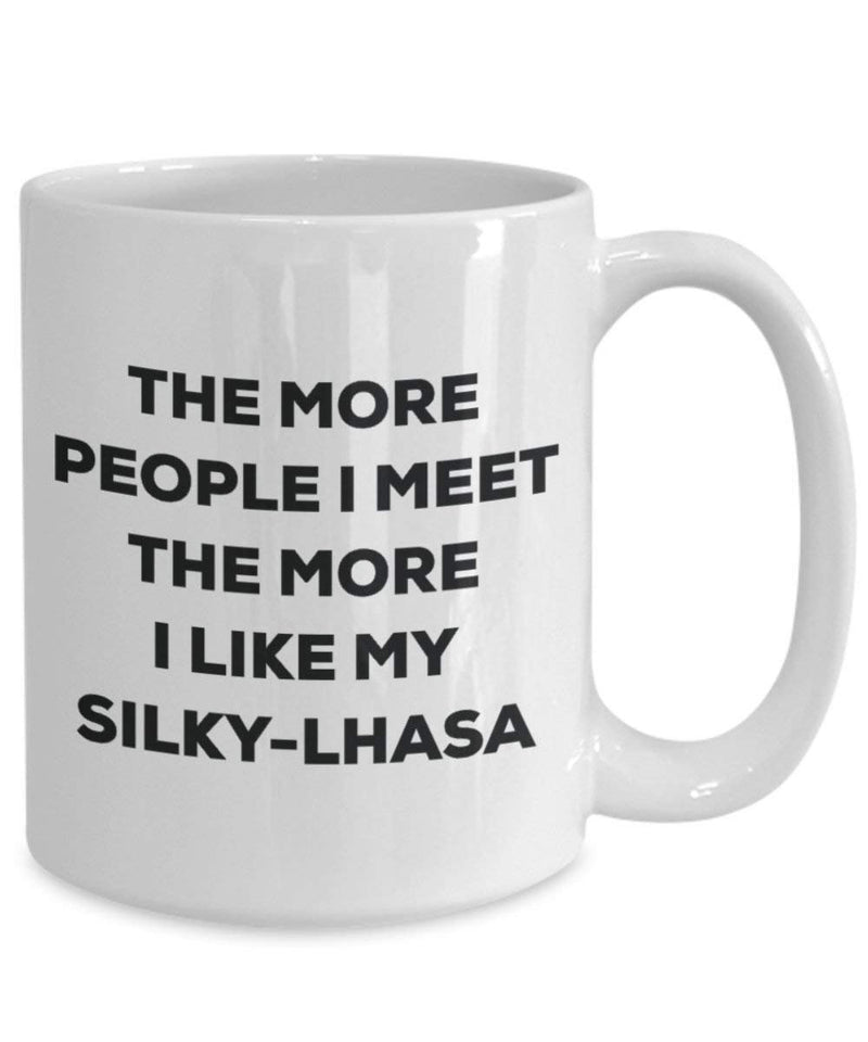The more people i meet the more i Like My silky-lhasa mug – Funny Coffee Cup – Christmas Dog Lover cute GAG regalo idea 11oz Infradito colorati estivi, con finte perline