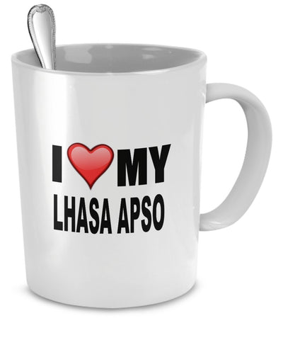 Lhasa Apso Mug - I Love My Lhasa Apso - Lhasa Apso Lover Gifts- 11 Oz Ceramic Mug