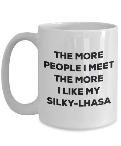 The more people i meet the more i Like My silky-lhasa mug – Funny Coffee Cup – Christmas Dog Lover cute GAG regalo idea 11oz Infradito colorati estivi, con finte perline