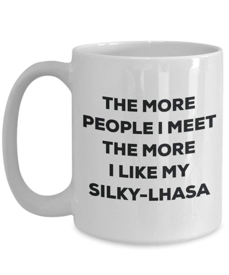 The more people i meet the more i Like My silky-lhasa mug – Funny Coffee Cup – Christmas Dog Lover cute GAG regalo idea 11oz Infradito colorati estivi, con finte perline