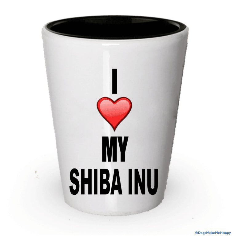 I Love my Shiba Inu Shot glass (6)