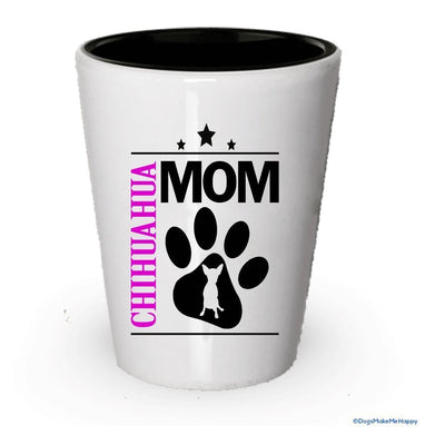 Chihuahua Dad and Mom Shot Glass- Couples Dog Gifts (1, Dad)