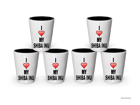 I Love my Shiba Inu Shot glass (6)