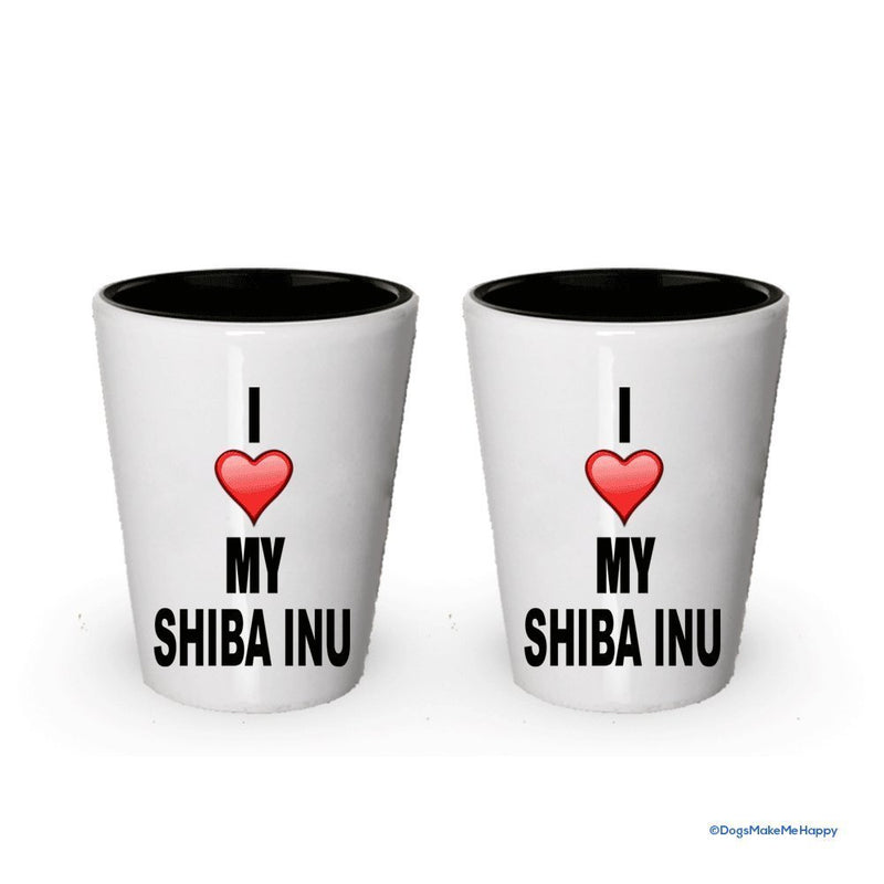 I Love my Shiba Inu Shot glass (6)
