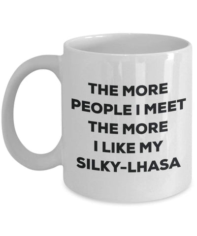 The more people i meet the more i Like My silky-lhasa mug – Funny Coffee Cup – Christmas Dog Lover cute GAG regalo idea 11oz Infradito colorati estivi, con finte perline
