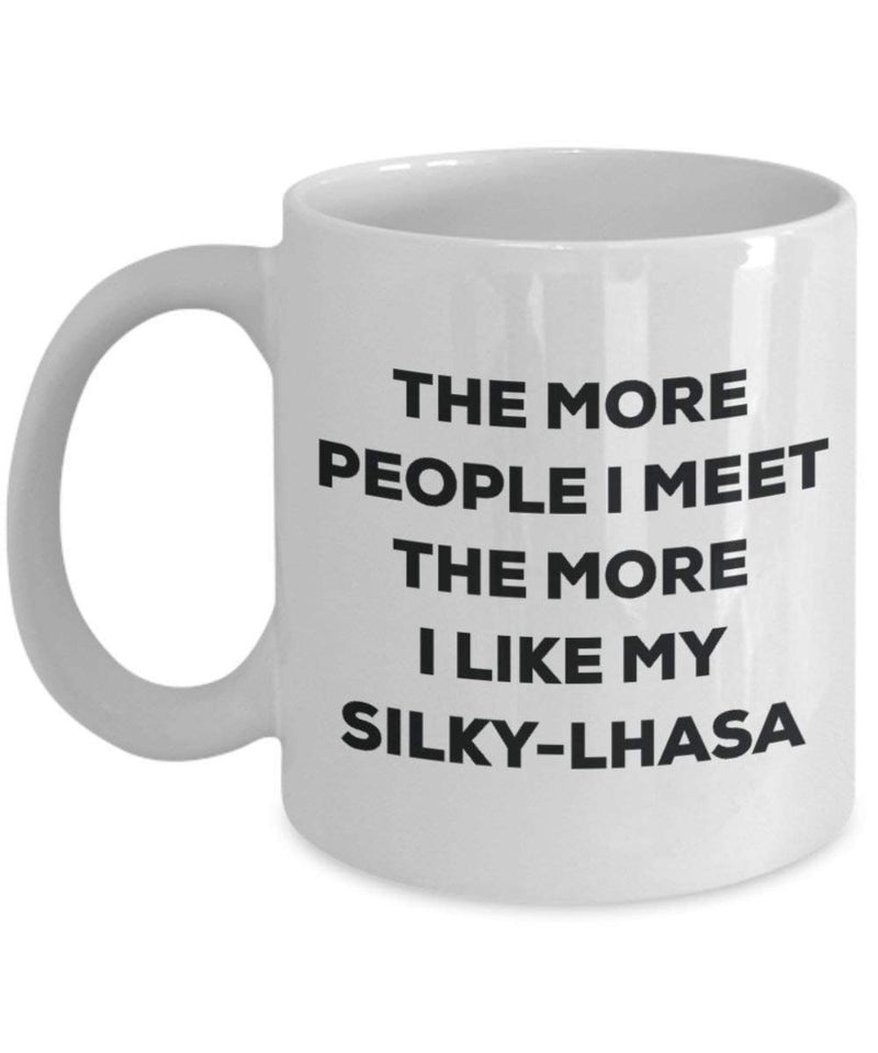 The more people i meet the more i Like My silky-lhasa mug – Funny Coffee Cup – Christmas Dog Lover cute GAG regalo idea 11oz Infradito colorati estivi, con finte perline
