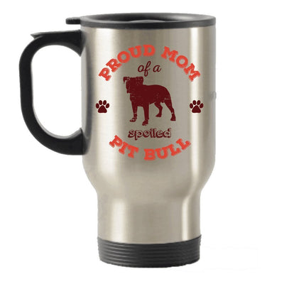 Proud mom of a Spoiled Pit Bull Dog Lover gift idea (Black)