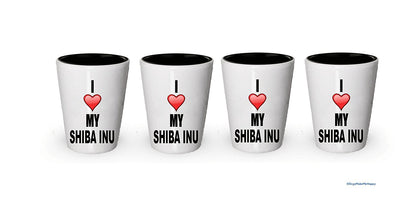 I Love my Shiba Inu Shot glass (6)