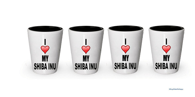 I Love my Shiba Inu Shot glass (6)