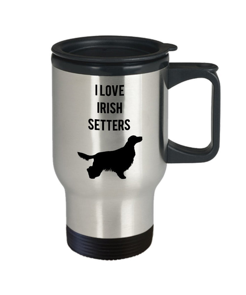 Irish Setter Coffee Travel Mug - I Love Irish Setter Mugs - Irish Setter Dog Mug - Funny Tea Hot Cocoa Coffee Insulated Tumbler - Novelty Birthday Gif