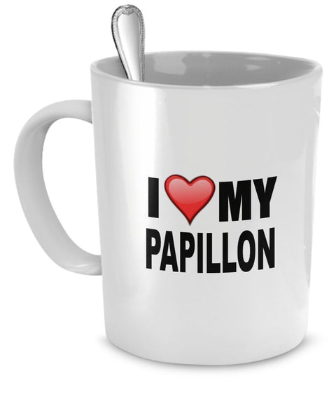 Papillon Mug - I Love My Papillonr - Papillon Lover Gifts - 11 Oz Ceramic Mug