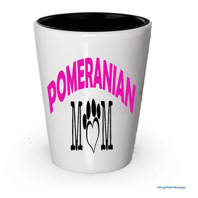 Pomeranian Dad and Mom Shot Glass - Gifts for Pomeranian Couple (4, Couple)