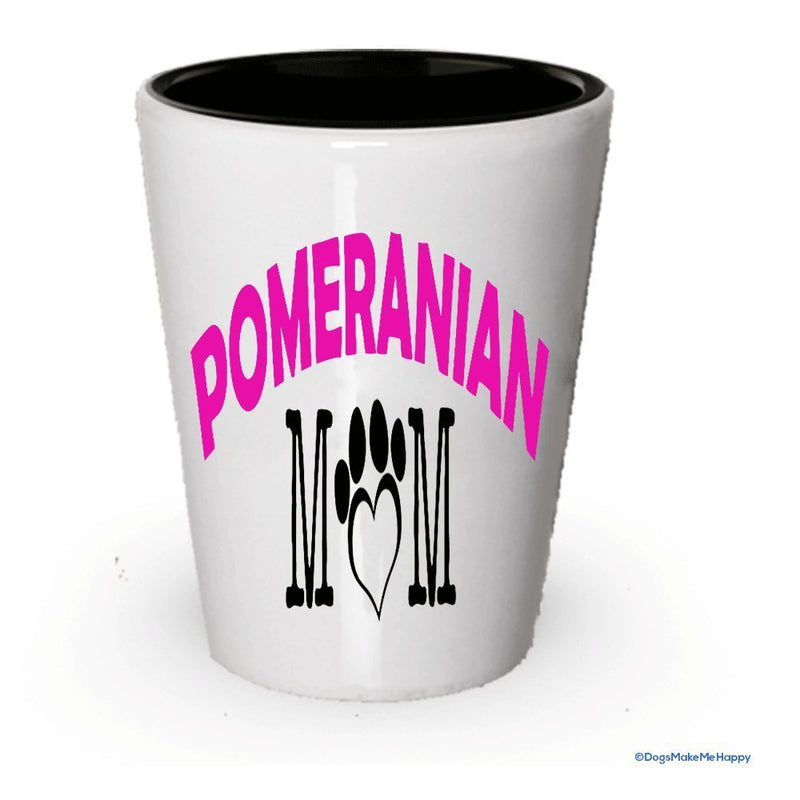 Pomeranian Dad and Mom Shot Glass - Gifts for Pomeranian Couple (4, Couple)