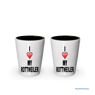 I love my Rottweiler Shot Glass - Rottweiler Lover gifts Idea (1)