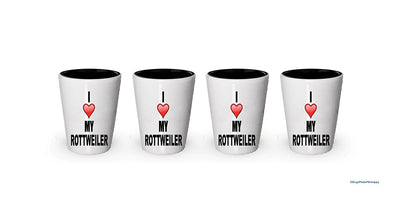 I love my Rottweiler Shot Glass - Rottweiler Lover gifts Idea (1)