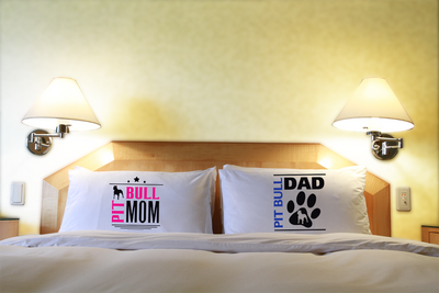 Pit Bull Mom And Dad Pillow Cases - Dogs Make Me Happy - 2
