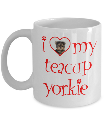 Teacup yorkie mug - dog lover mug - gift for dog lovers